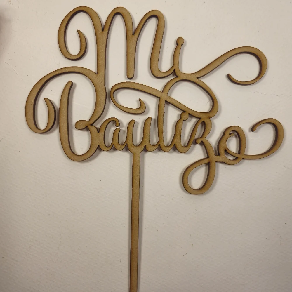 Mi bautizo Cake Topper.  Wooden Baptism Cake Topper.  Cake Toppers decoration.